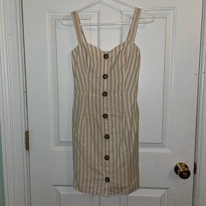 Tan Pinstripe Dress